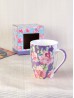 Floral Print Mug Cup Set (4ps) With Gift Box 350ml (12oz)